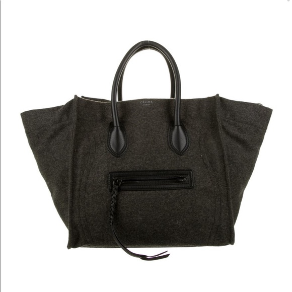 Celine Handbags - CELINE Gray Phantom Medium Satchel Bag